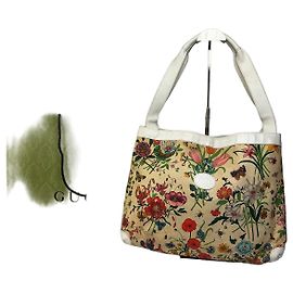 Vintage Gucci Flora Canvas Tote Late 1990s Beige Multicolour