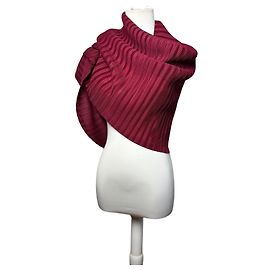 Vintage Issey Miyake Pleats Please Plissettato Wrap c. Mid-2010s Burgundy