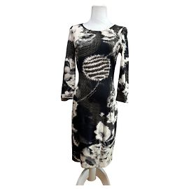Vestido de manga larga Vintage Roberto Cavalli Estampado abstracto c. 2014 L