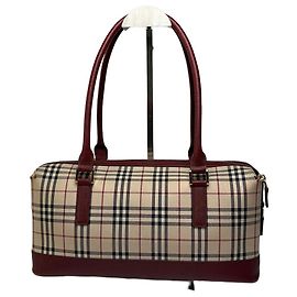 Borsa Tote Vintage Burberry Nova Check in tela rivestita primi anni 2000 Beige