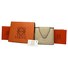 Vintage Loewe Box Alpina Bifold Wallet Ende der 1990er Jahre Hellbeige