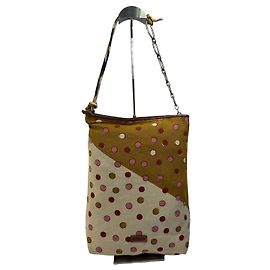 Borsa Hobo Vintage Marni in tela a pois primi anni 2000 Giallo Rosa