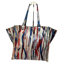 Tote Vintage Jean Paul Gaultier Stampa Metro da Sarta Primi anni 2000 Cream