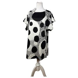 Camiseta Vintage Jean Paul Gaultier Estampado de Lunares Abstractos Negro Blanco XL