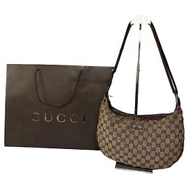 Borsa Hobo Vintage Gucci GG Supreme Fine anni 2000 Beige Brown