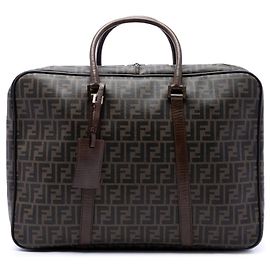 Valise sac de voyage Fendi Zucca en toile enduite marron