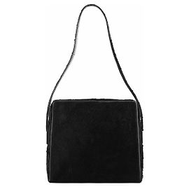 Gucci Borsa a tracolla in pelle di vitello pelosa nera