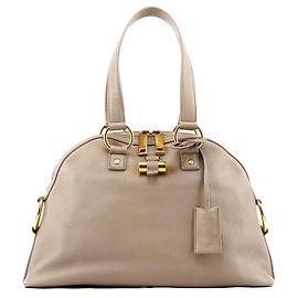 Yves Saint Laurent 368224 Borsa Tote Muse in Pelle Taupe