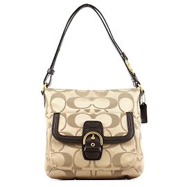 Coach Borsa a tracolla F25288 Beige Signature Canvas