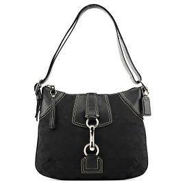 Coach 10249 Borsa a tracolla Hamptons in Signature Canvas nero