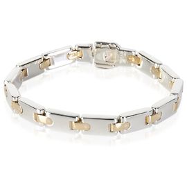 Bracciale a maglie piatte vintage Tiffany & Co. in oro giallo e argento sterling