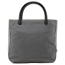 Prada B8368 Nylon-Tote-Bag Grau mit Kunststoffgriffen