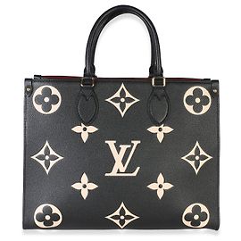 Louis Vuitton Black Beige Bicolor Giant Monogram Empreinte Onthego MM