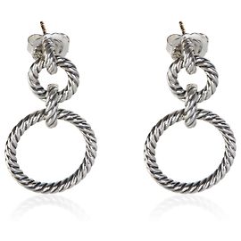 Orecchini a goccia Circle David Yurman in oro giallo e argento sterling