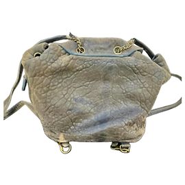 Jerome Dreyfuss Lulu Mochila de cuero gris