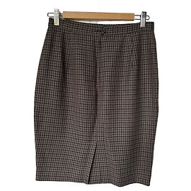 Autre Marque Brauner karierter Wollrock