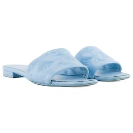 LOUIS VUITTON - Sandali Revival Louis Vuitton in pelle empreinte blu (T36)