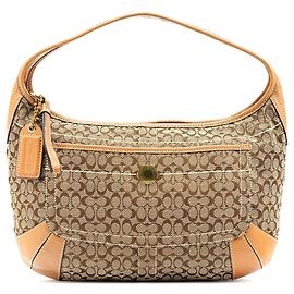 Coach 10772 Bolso de Hombro Signature Canvas Beige Tan