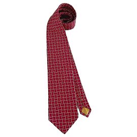 Autre Marque Sulka Seidenkrawatte rot geometrisches Muster