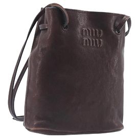 Miu Miu Schultertasche Leder Braun