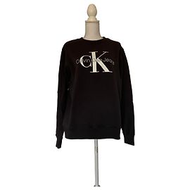 Calvin Klein Jeans Sweatshirt de Algodão Preta com Logo
