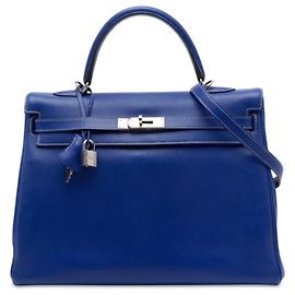 Hermès Blue Epsom Kelly II Retourne 35