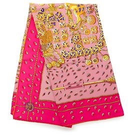 Pañuelo de seda Hermès Pink Tresors Retrouves 90