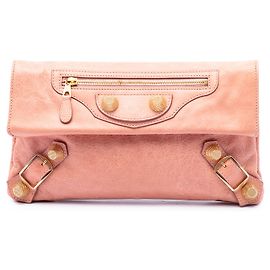 Clutch a Busta Balenciaga Giant 21 Motocross in pelle di agnello rosa