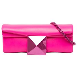 Clutch Valentino Pink Nappa One Stud con catena