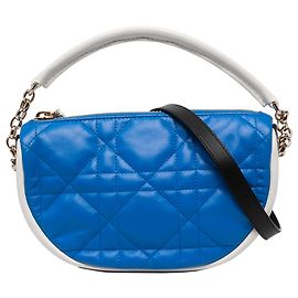 Dior Blue Small Tricolor Lambskin Cannage Dior Vibe Hobo