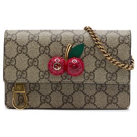 Gucci Mini GG Supreme Cherry Crossbody Beige