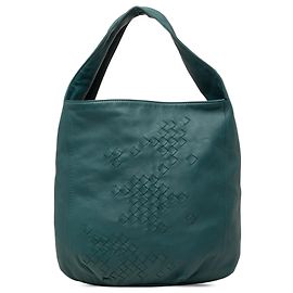 Borsa Hobo Bottega Veneta in Nappa Blu con Rifiniture Intrecciato