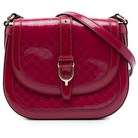 Gucci Pink Small Microguccissima Patent Stirrup Crossbody