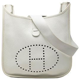 Hermès White Clemence Evelyne I GM