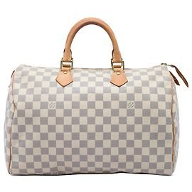Louis Vuitton White Damier Azur Speedy 35