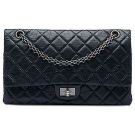 Chanel Black Quilted Aged Calfskin Reissue 2.55 Double Flap 226