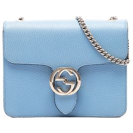 Gucci Blue Small Dollar Calfskin Interlocking G Crossbody