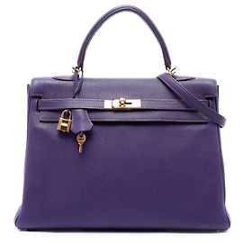 Hermès Purple Togo Kelly II Retourne 35