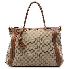 Bolso Tote Convertible Gucci Bella de Lona GG Beige