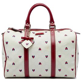 Borsa Boston Gucci White Medium GG Supreme Hearts Joy