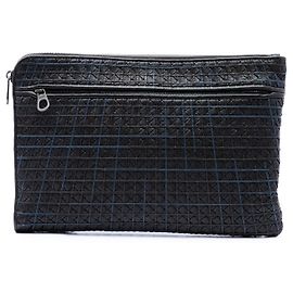 Bottega Veneta Black Nappa Intrecciato Stitched Clutch