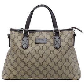 Borsa Tote Gucci Beige GG Supreme con cerniera