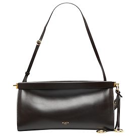 Bolso de hombro Le Click East West ALAÏA en piel de becerro marrón Medium