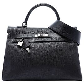 Hermès Black Clemence Kelly II Retourne 35