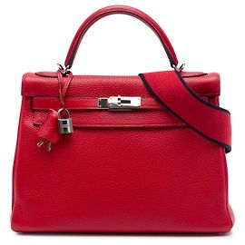 Hermès Red Togo Kelly II Retourne Amazone 32