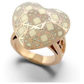 BAGUE COCKTAIL DIOR COEUR CANNAGE T55 CANNAGE DORE ROSE & EMAIL HEART RING