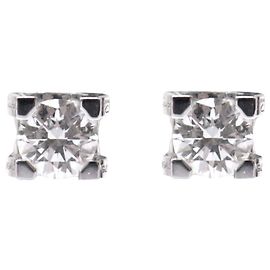 NEUE CARTIER C STECKEOHRE 18K WEISSGOLD DIAMANTEN 0.46CT VVS2