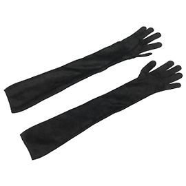 Alaïa NEUE ALAIA LANGE SCHWARZE SAMTHANDSCHUHE TU P01208413 BLACK VELVET GLOVES