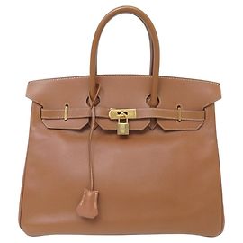 Hermès BOLSO DE MANO HERMES BIRKIN 35 EN CUERO EPSOM GOLD METAL DORADO