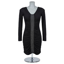 Philosophy di Alberta Ferretti Schwarzes Kleid Wolle Lamé
